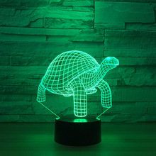 Wholesale Turtles Small Night Light Acrylic 3d Colorful Night Lamp Custom Made Remote Control Base Creative Light Fixtures 2024 - buy cheap