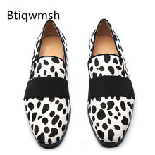 2019 Leopard Horsehair Shoes Men Round Toe Mixed Color Flat Shoes For Man Fashion Dress Shoes 2024 - buy cheap