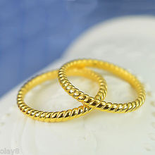 Pure 999-anillo de oro amarillo de 24K para mujer, diseño único 3D, talla US 5-7, 1,1-1,3g 2024 - compra barato