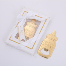 Gold nursing bottle shape bottle opener wedding supplies baby show Birthday party gifts 10pcs 2024 - buy cheap