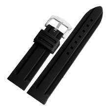 New Replacement Waterproof Black Watch Strap Diving Band Ourdoor Silicone Bracelet Stainless Steel Buckle 20/22/24/26/28mm 2024 - buy cheap