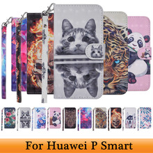 Para Huawei P Inteligente Casos de Couro PU Virar Capa Carteira Caso De Luxo Móvel Para Huawei P Inteligente FIG LX1 LA1 LX2 LX3 PSmart Desfrutar 7 s 2024 - compre barato
