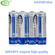 Bateria recarregável 2500 v aa da bateria recarregável de 4 pces bty 1.2 nimh reprengables da bateria 2a 2024 - compre barato