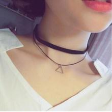 Collar de cuello con forma de triángulo doble para mujer, gargantilla de cuerda de moda, clavícula, cadena Simple 2024 - compra barato
