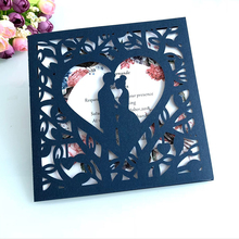 100pcs Elegant Hollow Heart Laser Cut Wedding Invitation Card Engagement Cards Greeting Card Customize Party Decoration Supplies 2024 - buy cheap