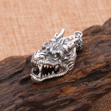 FNJ 925 Silver Dragon Pendant Fashion Lucky Animal Punk Hang Original Pure S925 Thai Silver Pendants for Women Jewelry Making 2024 - buy cheap