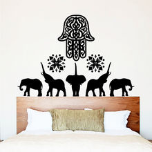 YOYOYU Wall Decals Hamsa Fatima Hand Indian Vinyl  Home Bedroom Art Wall Sticker Mandala Elephant Boho Carving Decor Mural Y033 2024 - buy cheap