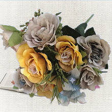 Peony Flower Bouquet Silk Flower Artificial Flowers Real Feeling Bridal Bouquet Family Wedding Decoration Flower Arrangement DIY 2024 - buy cheap