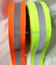 Cinta reflectante para costura, 5x2cm, 50 metros de rollo, fluorescente, amarillo, naranja, accesorios de aviso, 2014 2024 - compra barato
