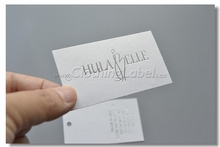 Custom paper hang tags,pearl paper hang tag with engraved silver foil logo. 2024 - buy cheap