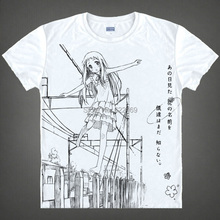Camiseta de anime japonesa Anohana: The Flower We Saw That Day, Menma Honma Meiko Camisa de algodón, disfraces de Cosplay, ropa de anime 2024 - compra barato
