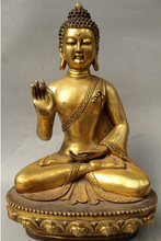 22"China Tibet Buddhism Bronze Gild Shakyamuni Amitabha Buddha Sakyamuni Statu statue 2024 - buy cheap