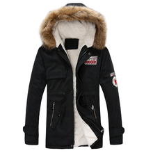 Parka Men's Coat Tops Men Coats 2019 Winter Jacket Men Slim Thicken Fur Hooded Outwear Warm Coat Top Brand Clothing Casual 2024 - buy cheap