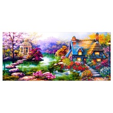 Laojieyuan pintura de diamante paisagem bordado de diamante redondo completo kit diy perfuração agulha diy strass mosaico imagem 2024 - compre barato