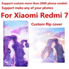 Bolsa de teléfono personalizada, Funda de cuero PU con foto personalizada, funda abatible para Xiaomi Redmi 7 2024 - compra barato
