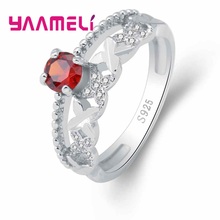 New New Fashion 925 Sterling Silver Ring Red Cubic Zirconia Cross Jewelry Party Enagaement Gift For Women High Quality 2024 - buy cheap
