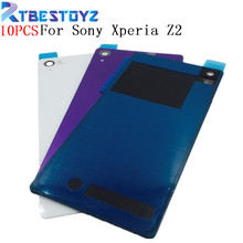 Rtbestoyz 10 pçs/lote voltar vidro porta da bateria habitação traseira capa traseira com nfc para sony xperia z2 d6543 l50w d6503 nfc 2024 - compre barato