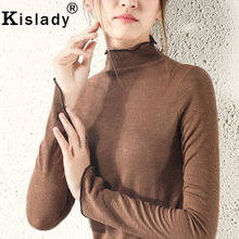Kislady 2020 Spring Summer Vintage Elegant Korean Clothes Round Neck Black Tops Long Sleeve Plus Size Shining Silk Women Shirts 2024 - buy cheap