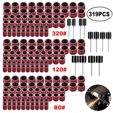 319Set Sanding Bands Drum Sanding Kit 1/4" 3/8" 1/2" 80-320 Grit Band Shank Rotary Tools Abrasive Tool Accessories 2024 - buy cheap