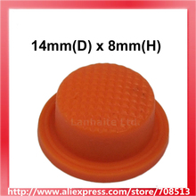 Tapas traseras de silicona, color naranja, 14mm(D) x 8mm(H), 10 Uds. 2024 - compra barato