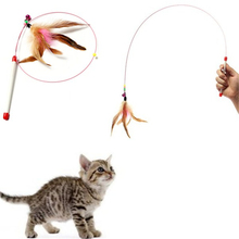 New Arrival Random Colored Feathers Funny Cats Wire Rods Flying Bell Favorite Cats Toy Cute Design for Pet Products 2024 - buy cheap