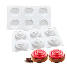 SHENHONG 6 Holes Ripple Silicone Cake Mold For Baking Pastry Decoration Mould Dessert Mousse Pan Chocolates Moule Bakeware Pan 2024 - buy cheap