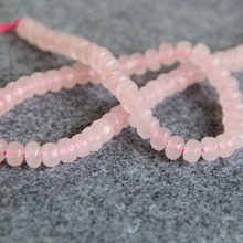 (Min Order1) 5*8mm Faceted Pink Chalcedony Crystal Beads Round DIY Beads Natural Stone 15inch Jewelry Making Design Wholesale 2024 - buy cheap