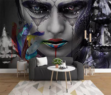 Papel de parede com foto personalizada, pintura abstrata à mão em cores, arte de decoração para sala de estar, quarto e casa 2024 - compre barato