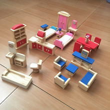 Casa de muñecas en miniatura para niños y niñas, muebles de madera, juguete para juego de imitación, regalos educativos 2024 - compra barato