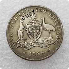 1936 австралийская копия монеты Флорина 2024 - купить недорого
