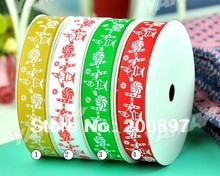 Christmas ribbon grosgrain 3 8 inch 9mm printed ribbon roll 100yards roll 1 roll min christmas gift  ribbons 2024 - buy cheap