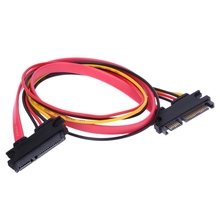 45 см тонкий 22 Pin SATA штекер-гнездо 7 + 15 pin 5 проводов SATA мощность комбинированный удлинитель кабеля 2024 - купить недорого