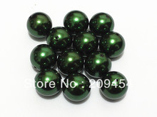 20mm 100pcs/lot Dark Green Chunky Round Imitation Pearl Acrylic  Beads For Kids Jewelry Making 2024 - buy cheap