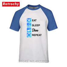 Fashion Diver Eat Sleep Dive Repeat Crewneck Tshirt Summer Men Diving Scuba Reef Gift T Shirt Fanatic Diving Enthusiast T-shirts 2024 - buy cheap