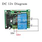 Transmissor e receptor sem fio 12v 2ch, código fixo rf com interruptor de controle remoto para porta da garagem - especificações
