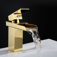 Бакала роскошный латунный смеситель с одной ручкой современный золотой кран для ванной комнаты новый дизайн водопад кран LT-501K 2024 - купить недорого