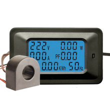 6 em 1 ac 0 100100a digital lcd medidor de tensão tester 110-250v atual frequence painel do monitor de energia com indutor mútuo 2024 - compre barato