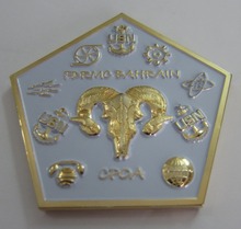Moneda de estrella de cinco puntas blanca chapada en oro promocional grabado 3D vaca logo monedas 2024 - compra barato