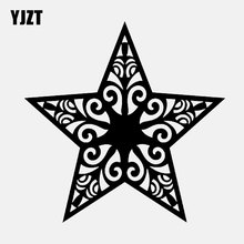 YJZT 15,2 см * 15,2 см Индивидуальная Автомобильная наклейка звезда виниловая мотоциклетная наклейка черный/серебряный цвет 2024 - купить недорого
