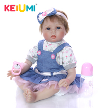 KEIUMI Wholesale 55 cm Soft Silicone Reborn Baby Dolls Lifelike Princess Reborn Menina Boneca Alive Kids Playmates Gift Toys 2024 - buy cheap