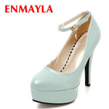 ENAMYLA Size 43 Sexy High Heels Platform Pumps Women's Beading Ladies Dress Wedding Shoes Strappy Pumps Women 2024 - buy cheap