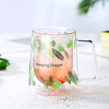 300ml Double Glass Coffee Mugs Juice Cup Home Office Drinkware High Capacity Milk Lemon Juice Cup Creativity Coffee Mug 2024 - buy cheap