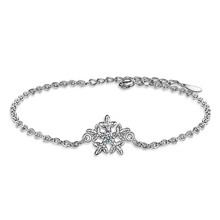 Snow Flower Shaped Cubic Zirconia Trendy  Color Charm Link Chain Bracelets & Bangles Fashion Party Jewelry Gift For Women 2024 - buy cheap