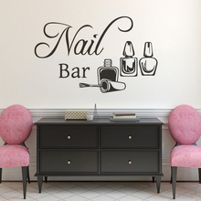 Nail Bar Logo Window Sticker Manicure Nails Polish Vinyl Wall Decal Nails Salon Decoration Beauty Studio Wall Poster AZ130 2024 - buy cheap