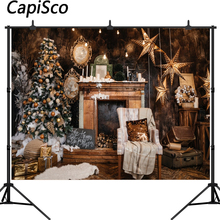 Capisco Vintage Family Christmas Backdrop Photography Backdrops Christmas tree Photo Studio Background Props Happy New Year 2024 - buy cheap