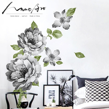 Modern home wall decoration sticker Plant peony flower sticker kids room decoration diy art nordic style home decor living room 2024 - buy cheap