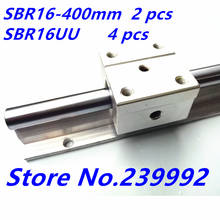 SBR16 16mm linear guide set : 2pcs SBR16 400mm linear guide+4pcs SBR16UU linear bearing block for CNC Parts 2024 - buy cheap