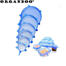 Organoboo-cubiertas de silicona reutilizables para alimentos, selladas al vacío, 6 unids/set por juego 2024 - compra barato