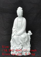 Estátua de buda de guanyin bodisatva, porcelana branca de dehua chinesa de polegadas/pol. 2024 - compre barato