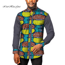 Camisa de ancara dashiki masculina, camisa tradicional bazin rica, camisa casual com estampa africana, camisa casual para festa, camisetas de escritório wyn715 2024 - compre barato